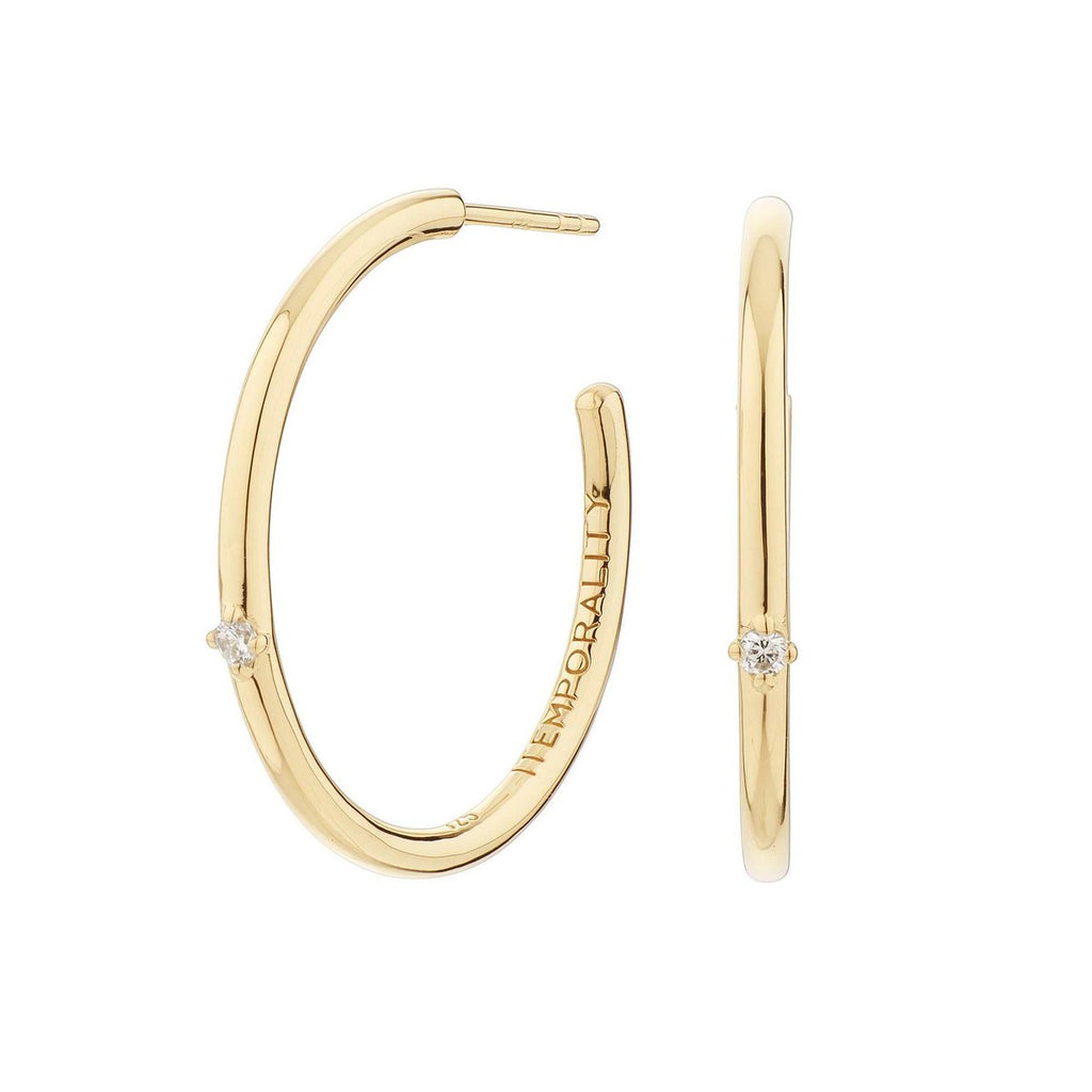 Gouden creolen met zirkonia – 28 mm