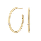 Gouden creolen met zirkonia – 28 mm