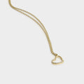 Gouden hart collier met witte zirkonen