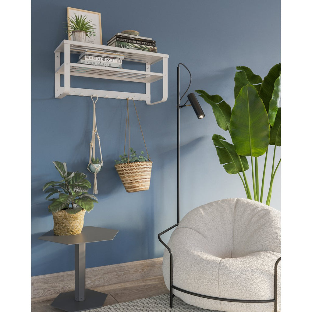 Gorillz Unify Wandkapstok met Hoedenplank – Wit