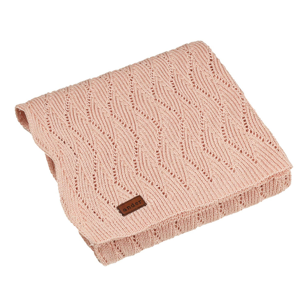 Luxe Gebreide Katoenen Babydeken – 100% Katoen - Poederroze