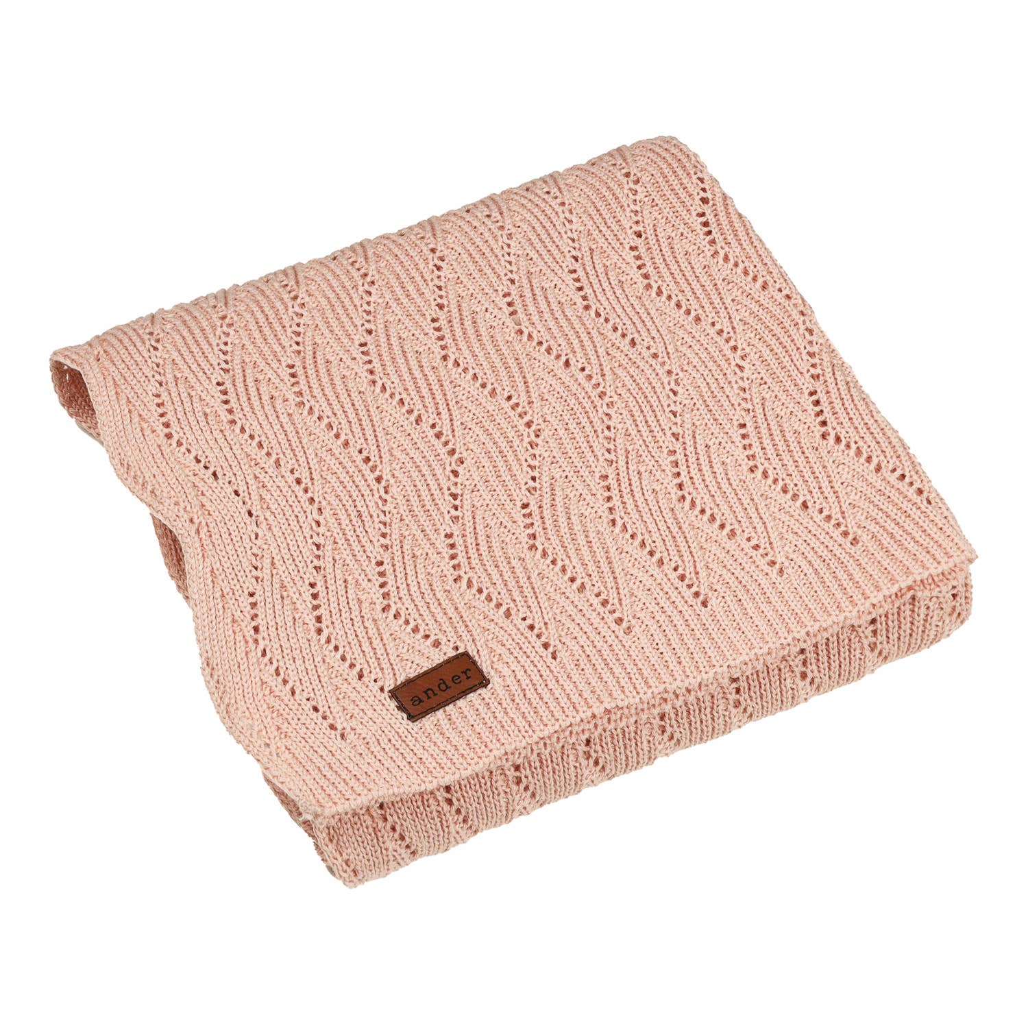 Luxe Gebreide Katoenen Babydeken – 100% Katoen - Poederroze