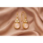 Clara Oorbellen met Roze Chalcedoon – Verguld Sterling Zilver