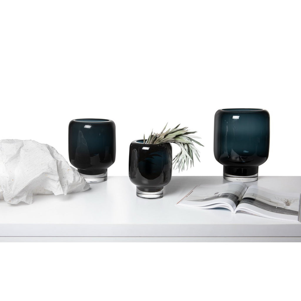 Luxe Designvaas ZADAR 30 – Ink Blue | Modern Klassiek in 9 mm Glas