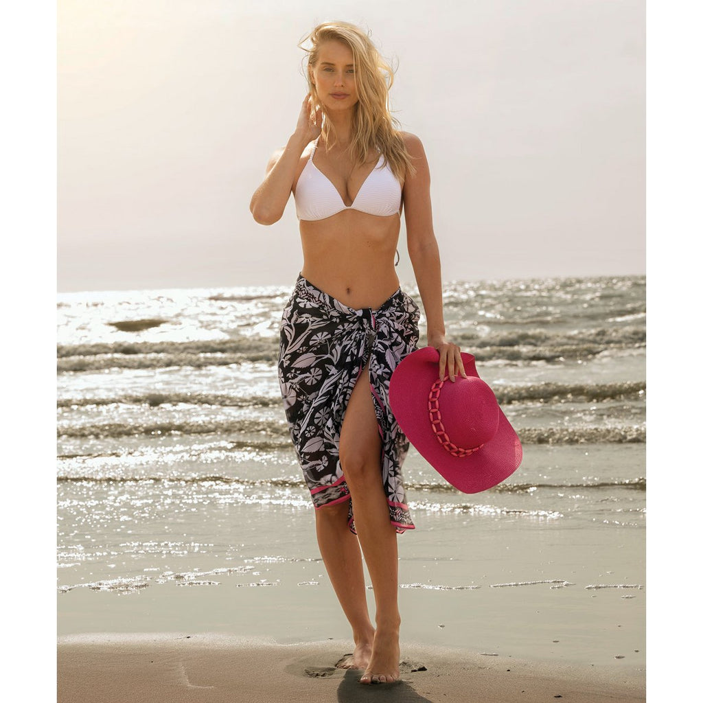 Pia Rossini Mykonos Luxe Strandsarong Zwart/Wit
