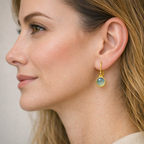 Noa Oorbellen met Aqua Chalcedoon – Verguld Sterling Zilver