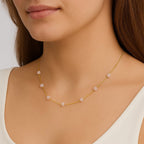 Nora Ketting met Roze Chalcedoon 40 cm – Verguld Sterling Zilver