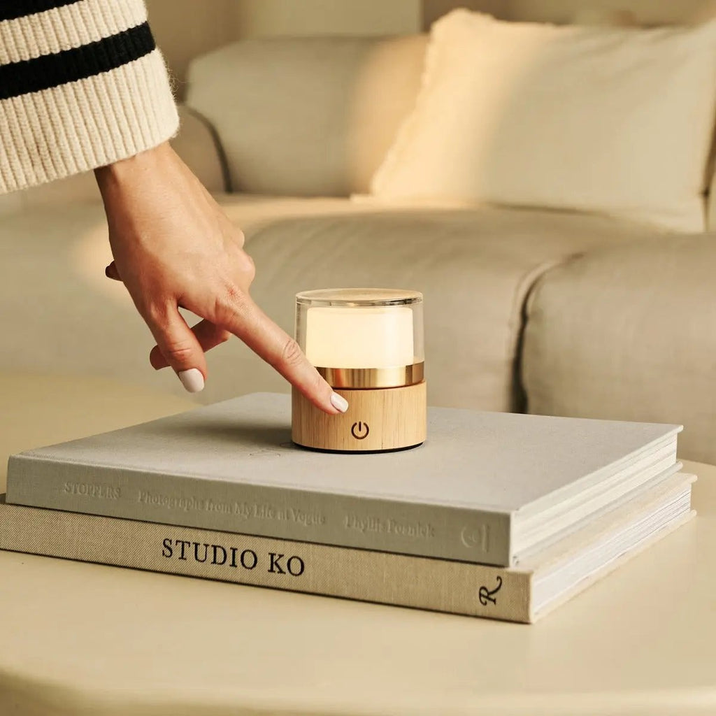 Leo Lichtbruine Draadloze Oplaadbare Lamp | Compact, dimbaar & USB-oplaadbaar