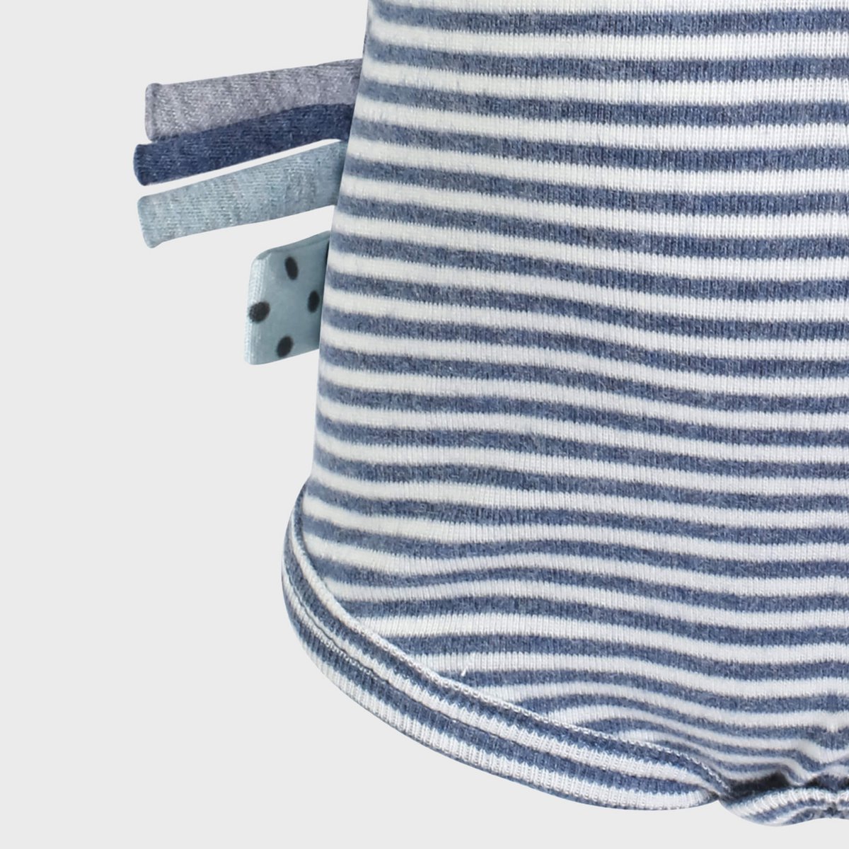 Biologische babyromper met lange mouwen – indigo gestreept