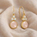 Clara Oorbellen met Roze Chalcedoon – Verguld Sterling Zilver