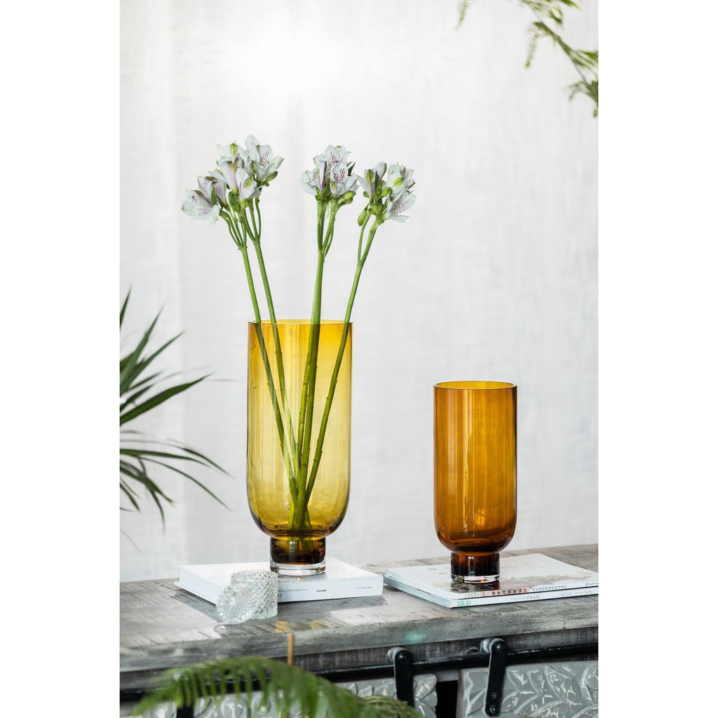 Luxe Designvaas OMAHA 36 – Amber | Tijdloze Cilindrische Elegantie