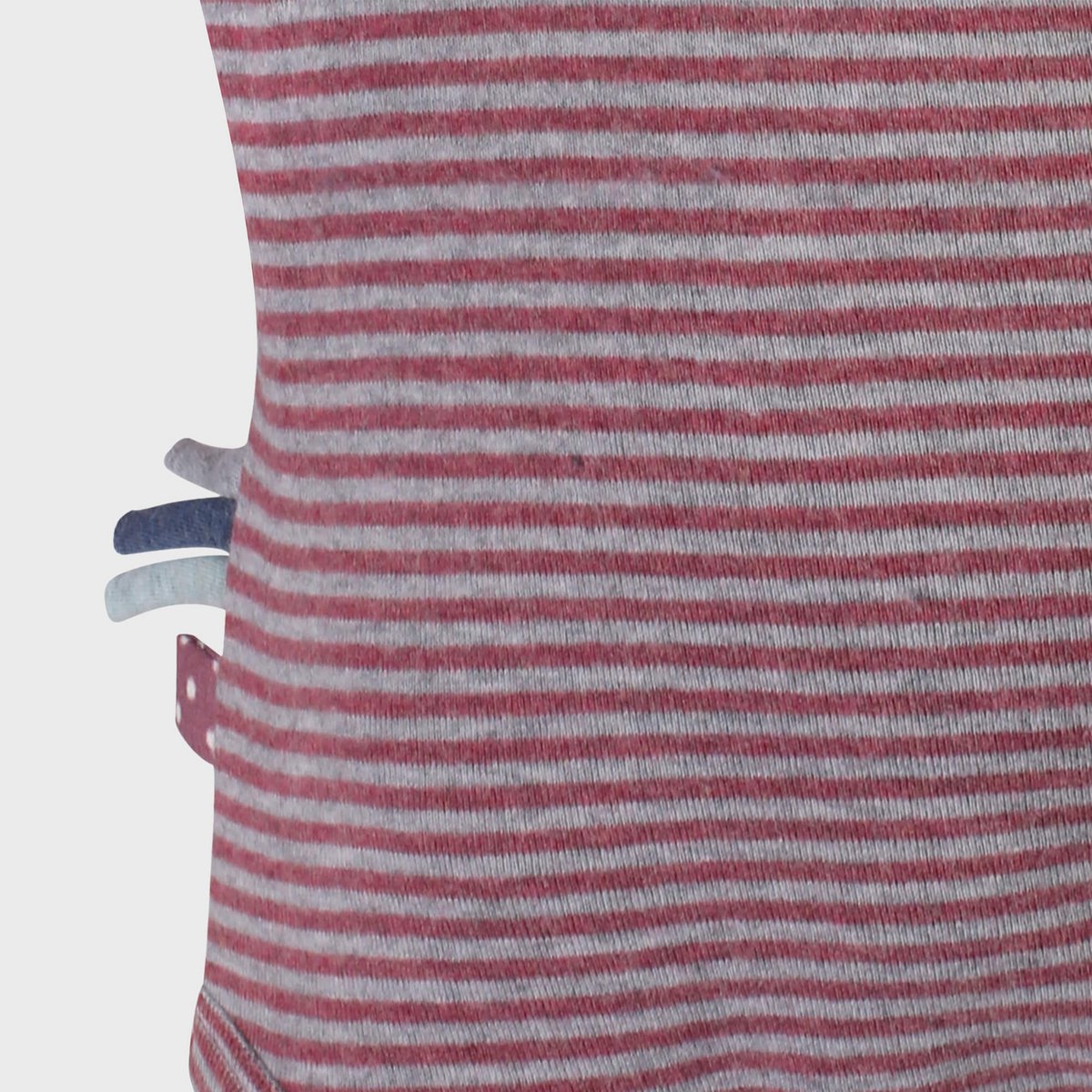 Biologische kimono body met lange mouwen – bordeaux gestreept