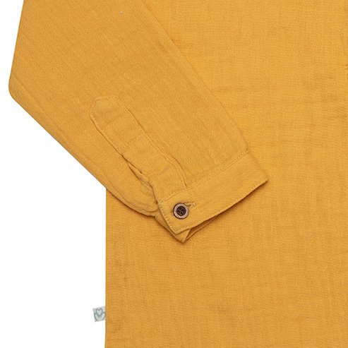 Biologisch mousseline babyshirt met lange mouwen – mosterd