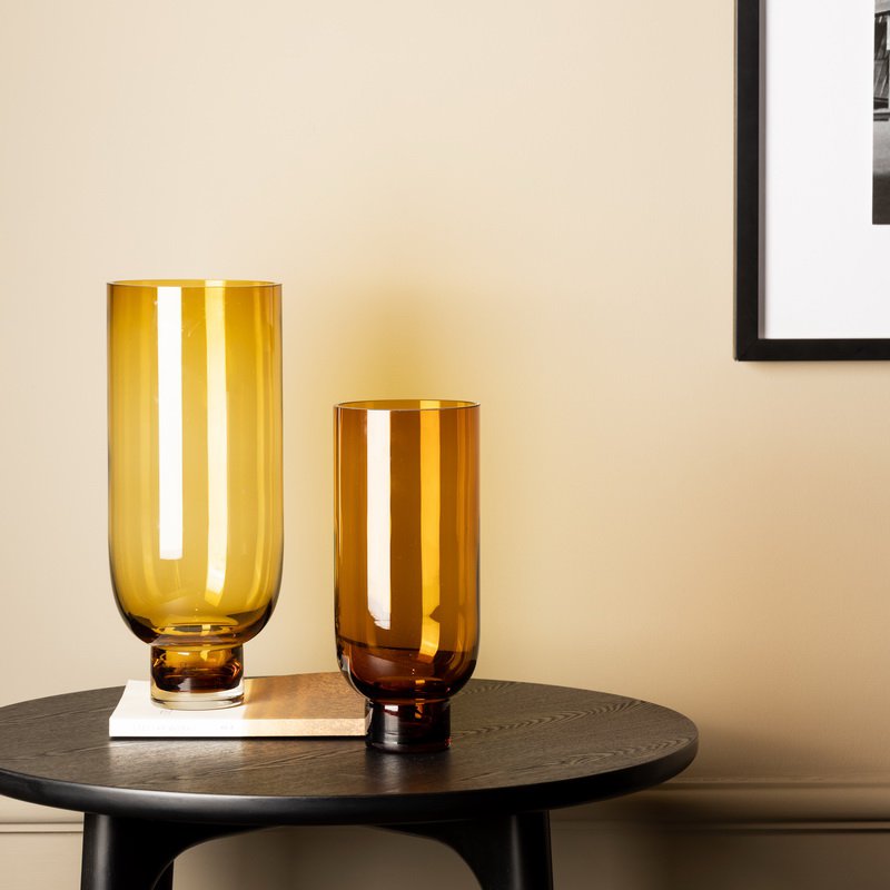 Luxe Designvaas OMAHA 28 – Amber | Tijdloze Cilindrische Elegantie