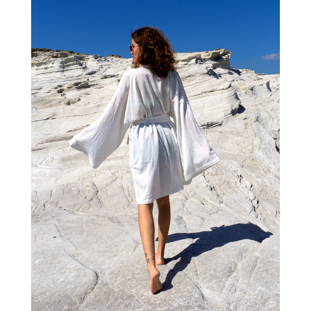 Samimi Samsara Luxe Kimono Wit met Zwarte Details