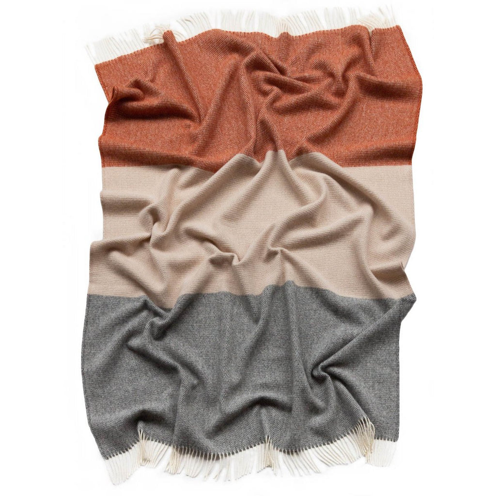 Wollen Plaid CITY STRIPE – Meerkleurig Beige & Grijs