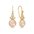 Clara Oorbellen met Roze Chalcedoon – Verguld Sterling Zilver