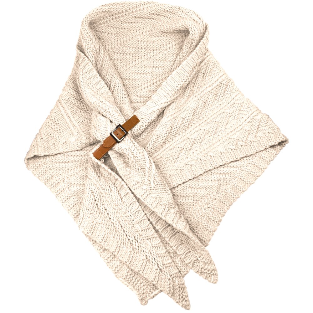 Omslagdoek Fleur Offwhite – Zacht, gebreid & elegant