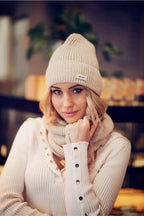 Luxe Wolmix Hoed & Snood Set – SESIL | Beige