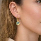 Noa Oorbellen met Aqua Chalcedoon – Verguld Sterling Zilver