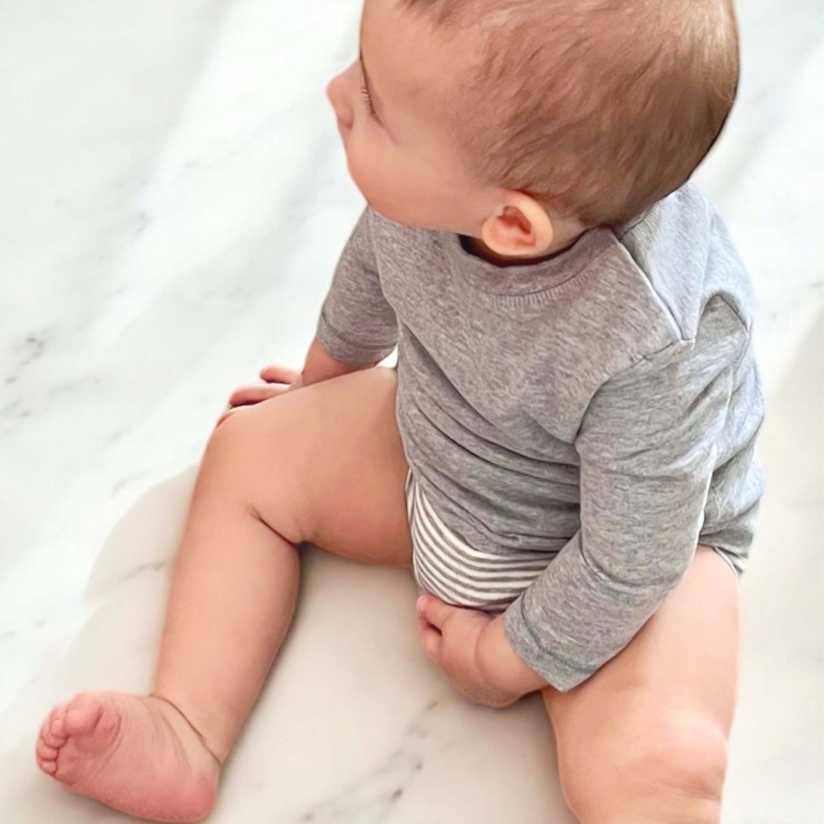 OrganicEra Biologische baby L/S T-shirt body, grijs