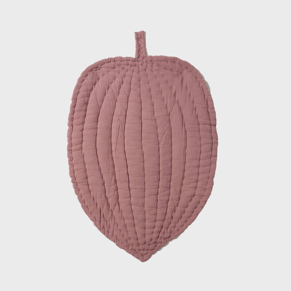 Biologische Mousseline Speelmat – Bladvorm | Dusty Rose