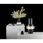 XL Designvaas TYLER 46 – Grijs met Zilveren Accent | Art Deco & Statement Design