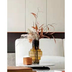 Luxe XL Designvaas TYLER 46 – Amber | Art Deco Statement in Dik Glas