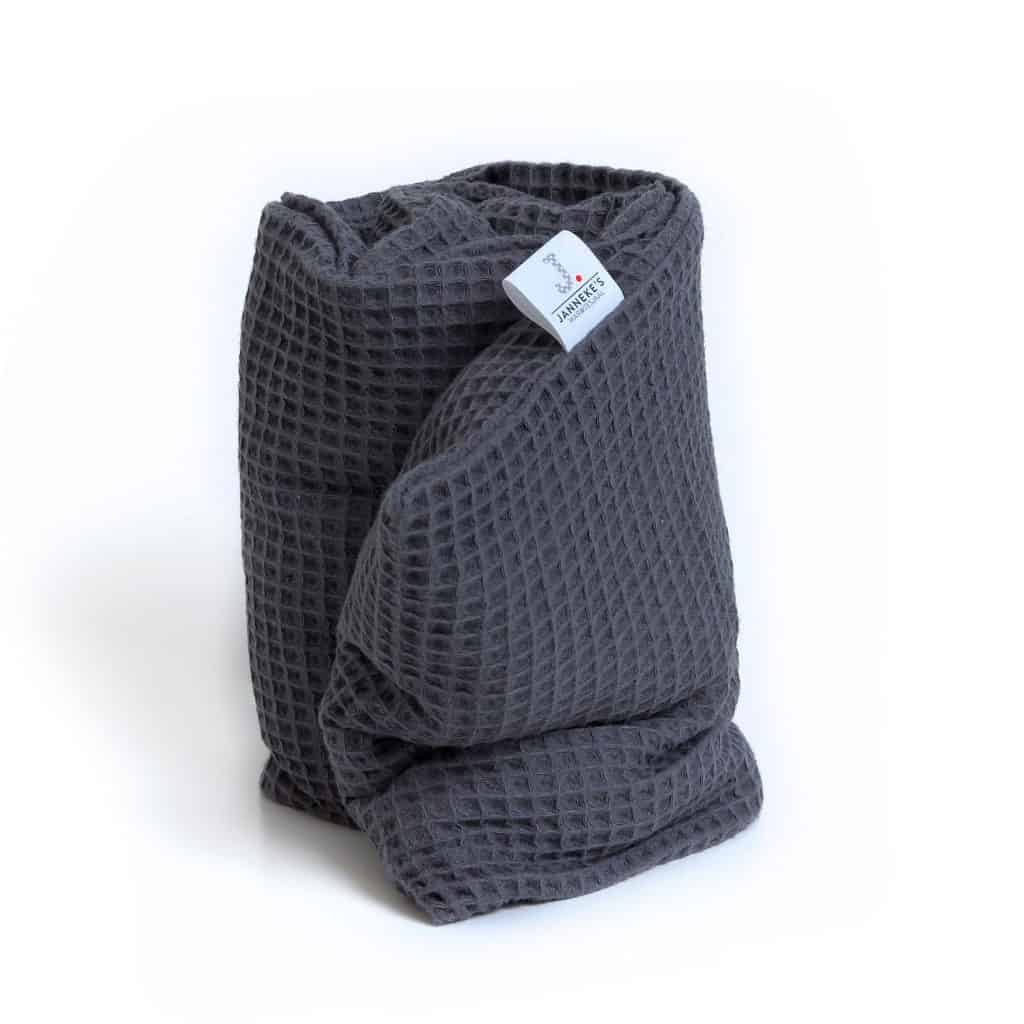 Warmtesjaal antraciet grof – 70 cm | Biologisch lijnzaad