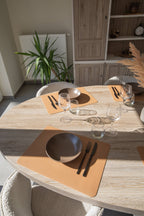 Placemat Vegan leer – Rechthoek 33x45 cm, Blauw