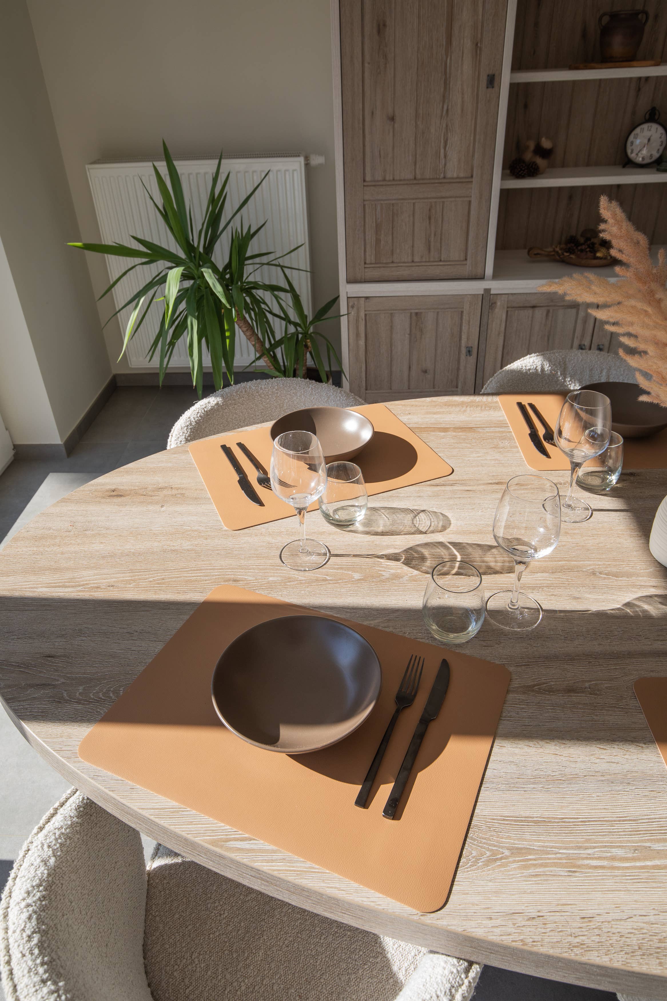 Placemat Vegan leer – Rechthoek 33x45 cm, Blauw