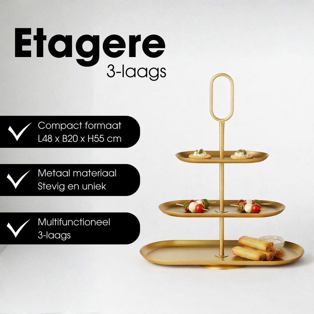 Rama Etagère Goud – 3-Laags