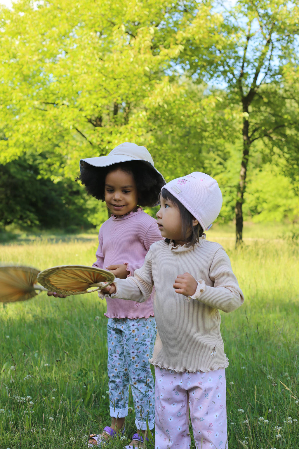 Kinder Jeggings “Antea” – Zachte Katoenmix met Roze Bloemen