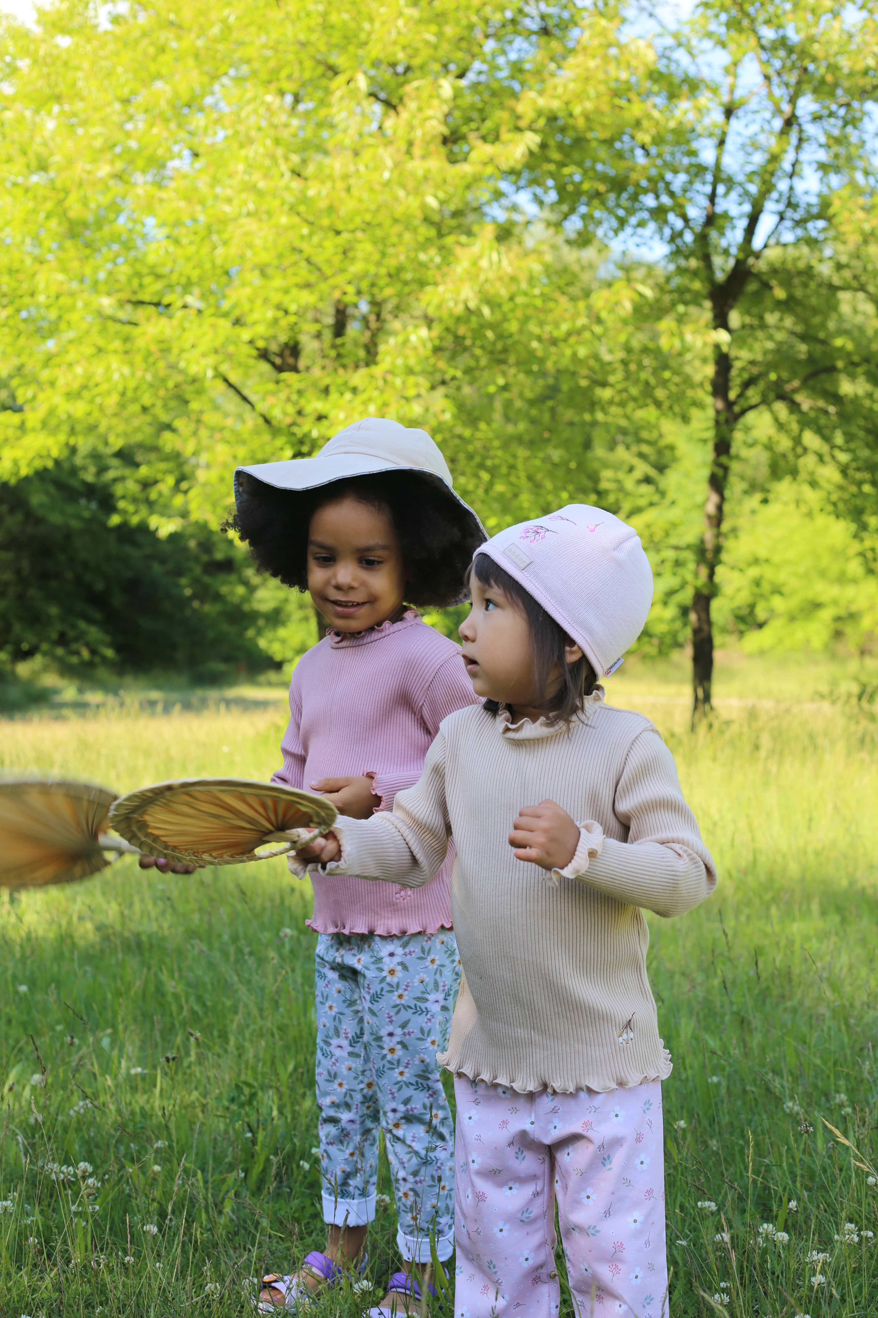 Kinder Jeggings “Antea” – Zachte Katoenmix met Roze Bloemen