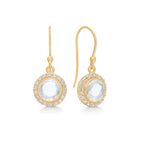 Daisy Oorbellen met Heldere Kwarts – Verguld Sterling Zilver