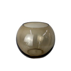Mondgeblazen Glazen Vaas – Amber Taupe Rond