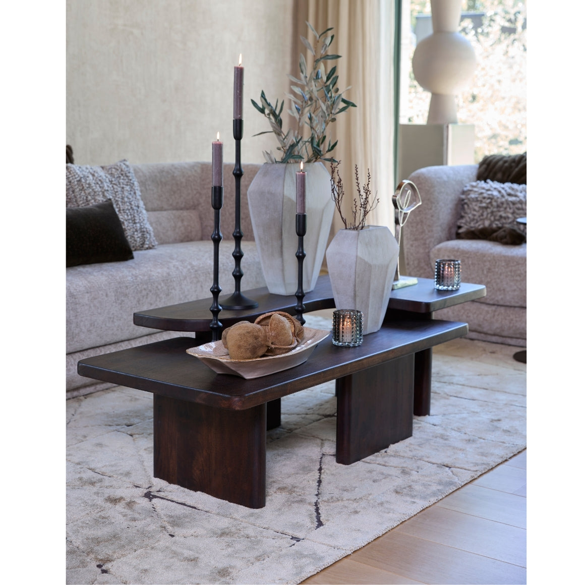 Light & Living beeld Calla – nikkelkleurig – 38 cm