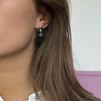 Classic Blue Crystal Oorbellen