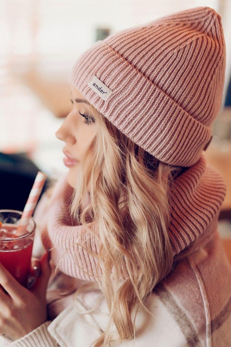 Luxe Wolmix Hoed & Snood Set – SESIL | Roze