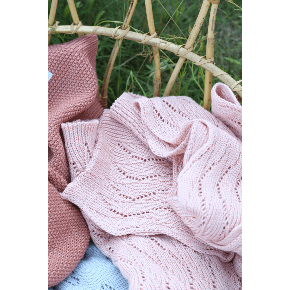 Luxe Gebreide Katoenen Babydeken – 100% Katoen - Poederroze