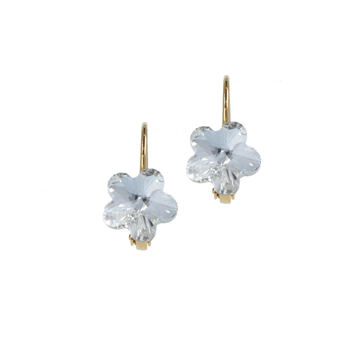 Forever Small Flower Oorbellen – Swarovski Kristallen | 24 Karaat Verguld