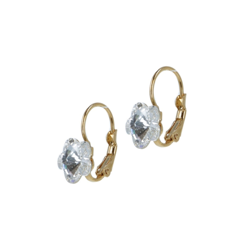 Forever Small Flower Oorbellen – Swarovski Kristallen | 24 Karaat Verguld