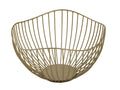 Luxe goudkleurige Metalen schaal – Ø25 × H14 cm | Handgemaakt in Wave-Design