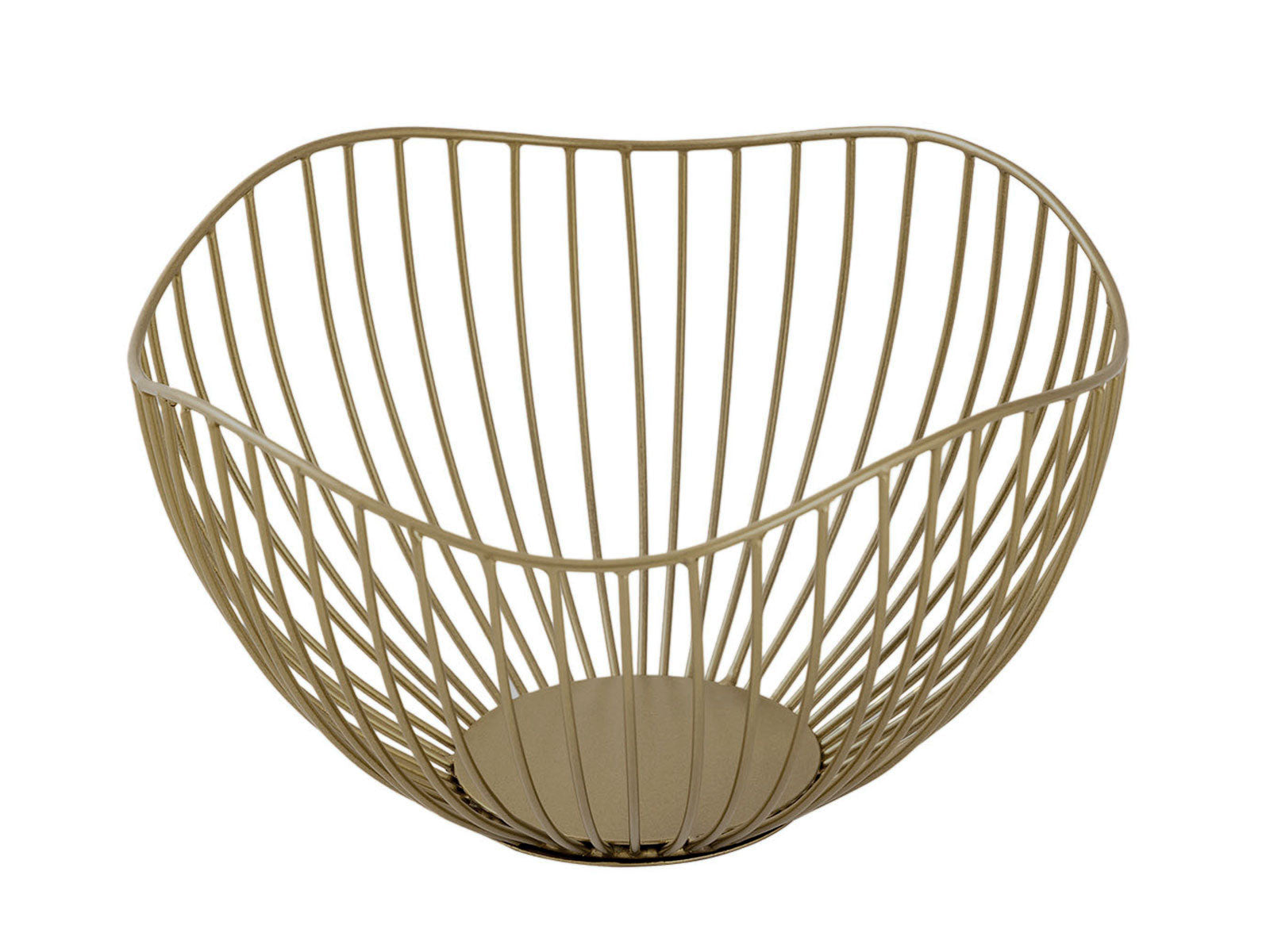 Luxe goudkleurige Metalen schaal – Ø25 × H14 cm | Handgemaakt in Wave-Design