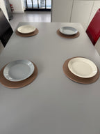 Ronde Placemat – Lichtbruin (28 cm, PU-leer)