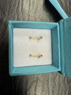 Pashupati oorbellen – Verguld zilver met granaat rhodoliet