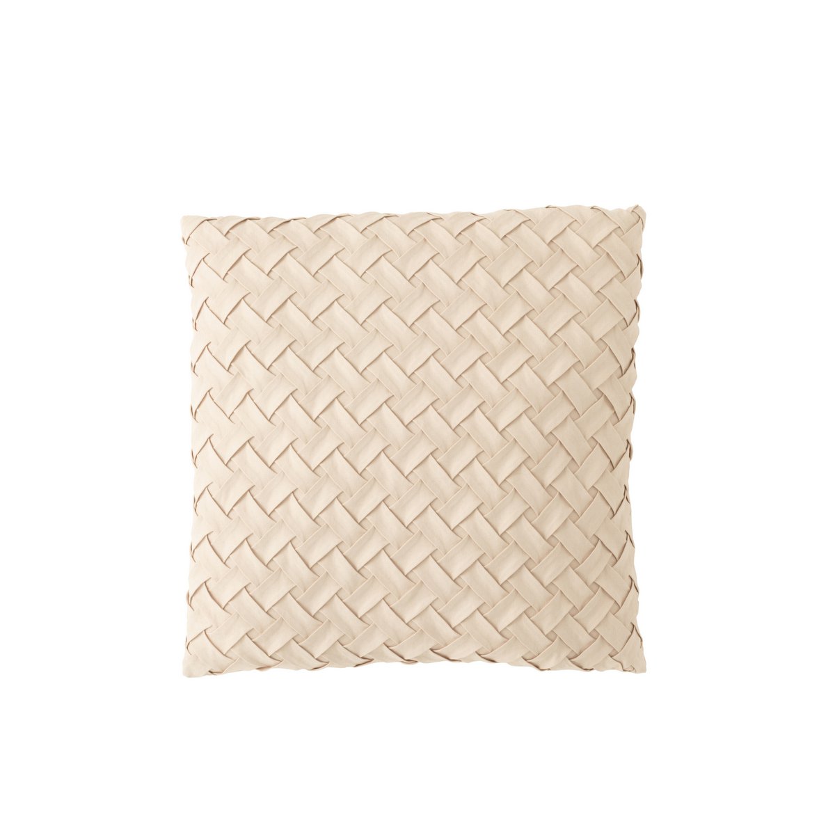 Luxe Sierkussen van J-Line – 45×45 cm | Beige Geweven Design
