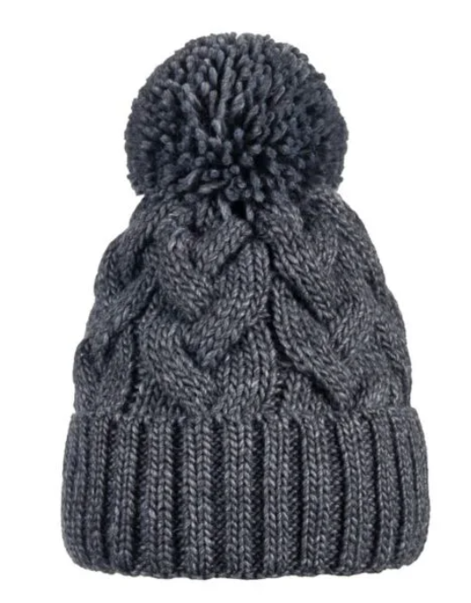 Set van gevlochten muts en sjaal met wol – unisex - donkergrijs