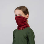 Merino Wollen Nekwarmer voor kinderen – Unisex -  Kersenrood