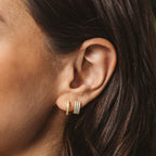 Vergulde zilveren creolen met zirkonia